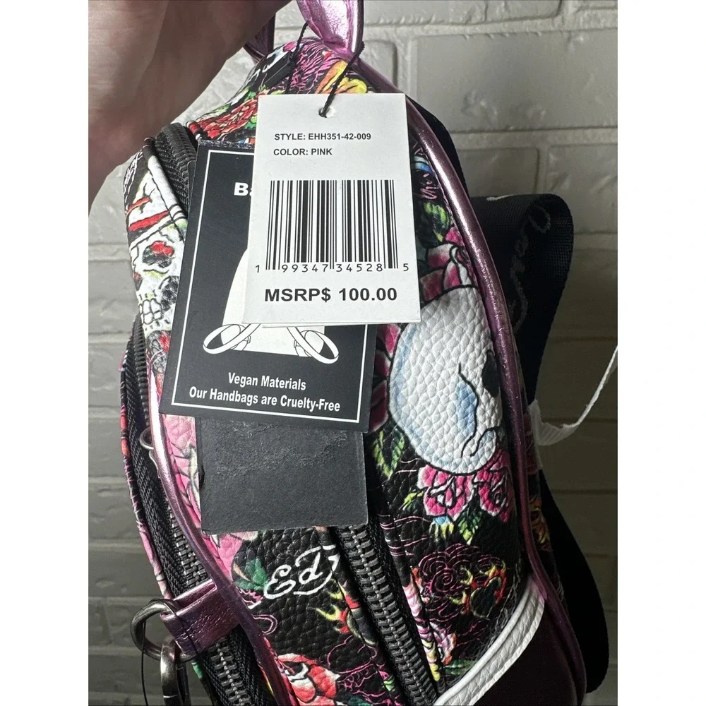 Ed Hardy, Hardy Icon-Skull Gem Collection. Multicolor Floral Print NWT